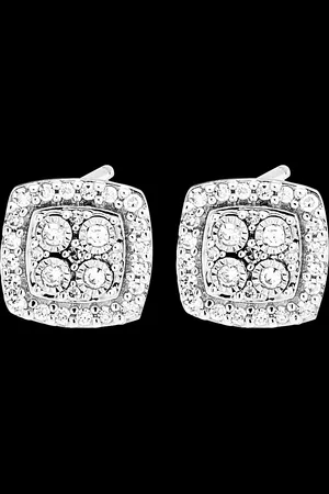 Edenly Origin Stud Earrings - Square Cut - 9 carat and diamonds