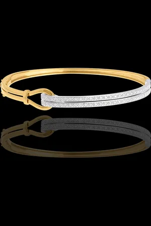 Edenly Yellow Gold Double union bangle/bracelet - 0.32 carat - 54 diamonds
