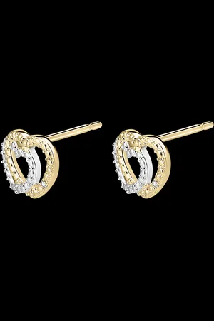 Edenly Secret Precious Chips Stud Earrings - Heart Accomplices - 9 karat whit