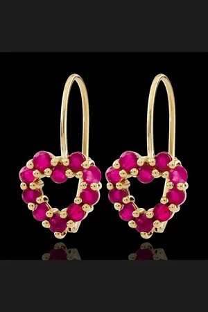 Edenly Rosie Ruby Heart Earrings