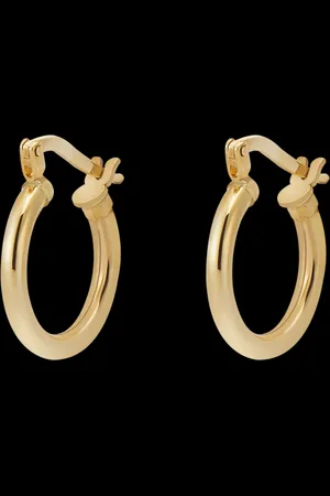 Edenly Medium thick hoop earrings ??? diameter 10mm ??? 18 carat