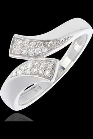 Edenly Ribbon-shaped ring diamond paved - 24 diamonds