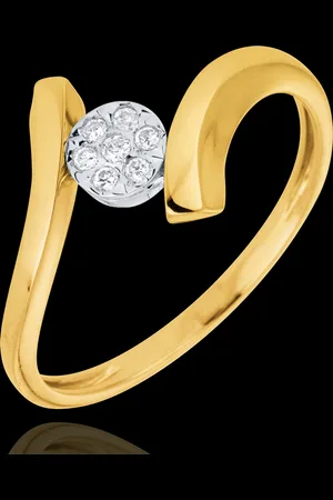 Edenly Solitaire Ring Precious Nest - Love Nugget - - 18 carats