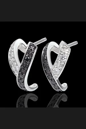 Edenly Earrings Clair Obscure - Motion - diamonds, white and black