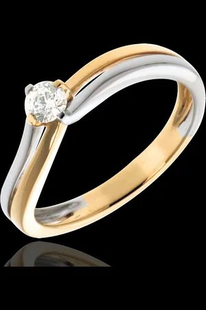 Edenly Double-fusion Solitaire ring yellow gold-white gold