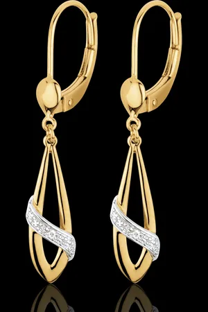 Edenly Poetic earrings - two golds - diamonds