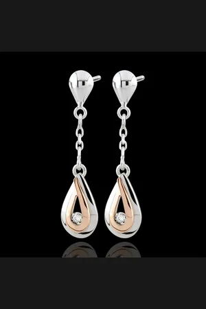 Edenly Earrings Dewdrop - white gold. rose gold - 18 carat
