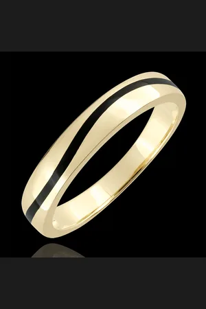 Edenly Wedding Ring Men Clair Obscure - Curve - and black lacquer