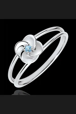 Edenly Ring Eclosion - First Rose - and blue topaz - 18 carats
