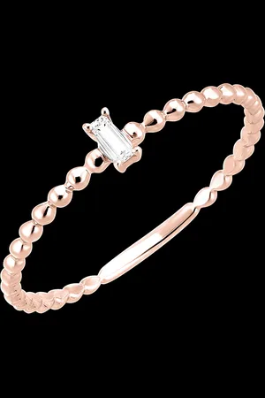 Edenly Freshness Ring - Solitaire Bubble Emerald - 18 carat rose gold and dia
