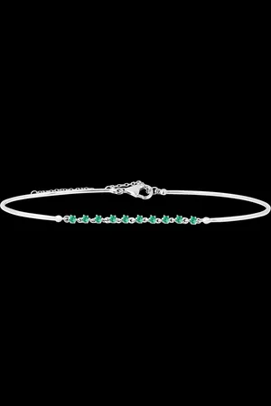 Edenly Gracile Bangle - 9 carat with emerald