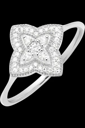Edenly Diamond Flower Ring - 9 carat with diamonds