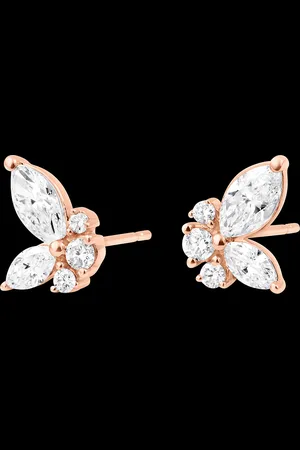 Edenly Midnight Butterfly Earrings - 9 carat rose gold with synthetic diamond