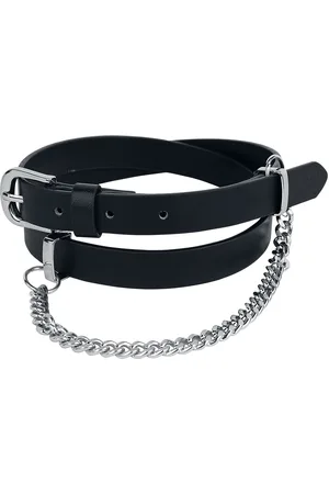 Rock Rebel Narrow Belt with Decorative Chain Belt