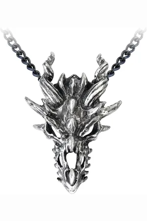 Alchemy Dragon Skull Necklace coloured