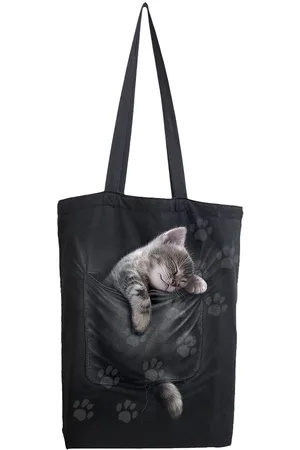 Spiral Pocket Kitten Fabric bag