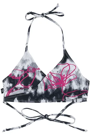 RED by EMP Bikini Top with Print and Batik Pattern Bikini Top white