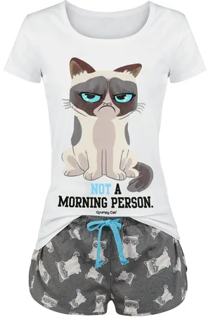 Grumpy Cat Not A Morning Person! Pyjama white