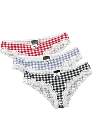 Pussy Deluxe Plaid Panties Set of 3 Panty Set