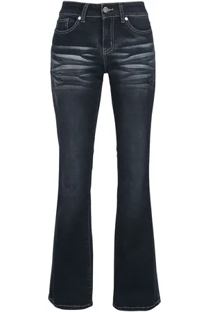 EMP Grace - Dark-Blue Jeans with Wash and Turn-Up Jeans