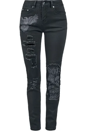 Rock Rebel Skarlett - Jeans with Prints and Rips Jeans