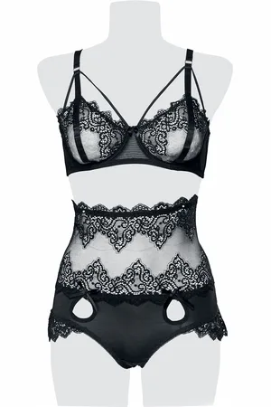 Grey Velvet 2-Part Lace Bra Set Underwear