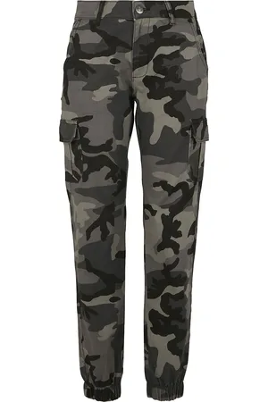 Urban classics Ladies High Waist Camo Cargo Pants Cargo Trousers
