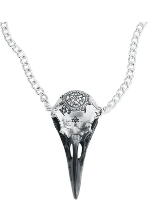 Alchemy Volvan Raven Skull Necklace coloured