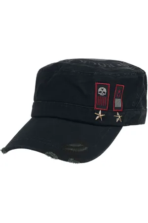 Rock Rebel Army Cap with Print, Patches and Studs Cap