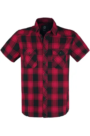 Brandit Half-Sleeve Checked Shirt Short-sleeved Shirt red