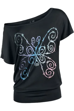 Full Volume T-Shirt with Colourful Barbed Wire Butterfly T-Shirt
