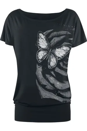 Full Volume T-shirt with Butterfly Print T-Shirt