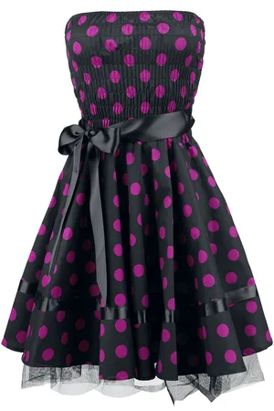 H&R London Big Purple Dots Short dress pink