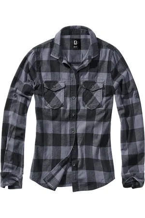 Brandit Amy Flannel Checkshirt Flanel Shirt grey