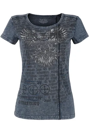Rock Rebel T-shirt with Wash and Print T-Shirt