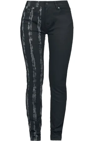 Rock Rebel Striped Leg Stretch Denim Jeans
