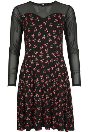 Rock Rebel Mesh dress with cherries Medium-length dress