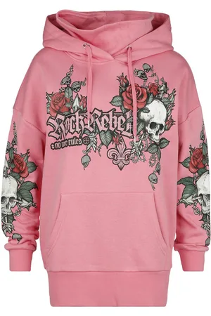 Rock Rebel Hoodie with prints and rhinestones Hooded sweater