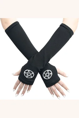 Pamela Mann Pentagram gloves Arm warmers white