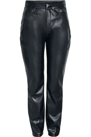 Noisy May Andy Moni PU high-waisted ankle trousers Imitation Leather Trousers