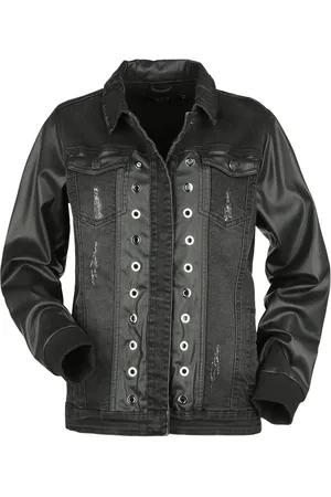 EMP Jeans Jacket With Faux Leather Details Jeans Jacket