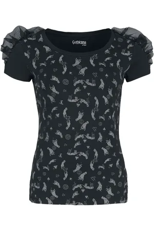 Gothicana Gathered t-shirt with all-over print T-Shirt