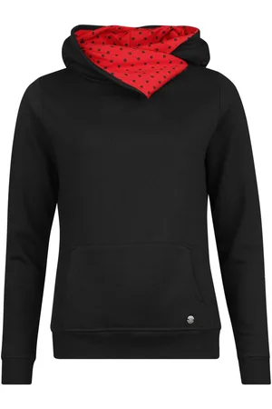 Pussy Deluxe Dotties on red shawl hoodie & hairband Hooded sweater red