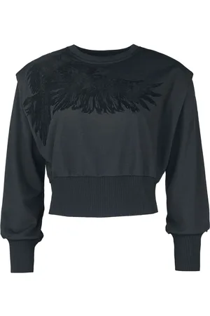 EMP Cropped sweatshirt with raven print Sweatshirt