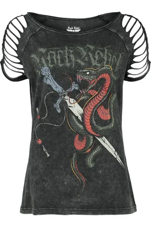 Rock Rebel T-Shirt With Old School Print T-Shirt