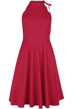 Banned Retro Hattie Halter Spot Dress Medium-length dress white