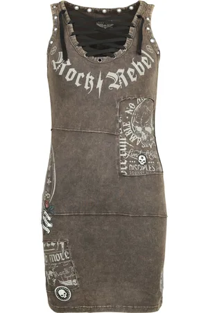 Rock Rebel Eyelet dress with patches Short dress