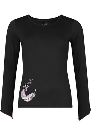 Full Volume Longsleeve With Wing And Feather Print Long-sleeve Shirt