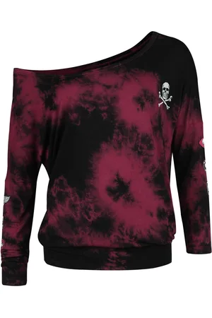 Rock Rebel Tie Dye Longsleeved Shirt Long-sleeve Shirt dark red