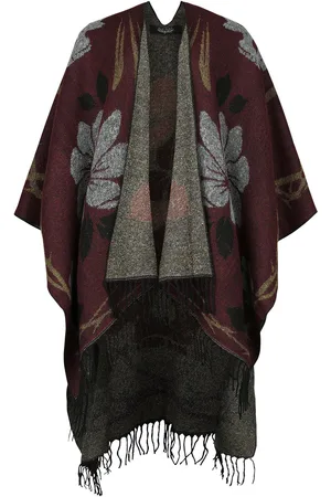 Rock Rebel Skull And Flowers Poncho Cardigan